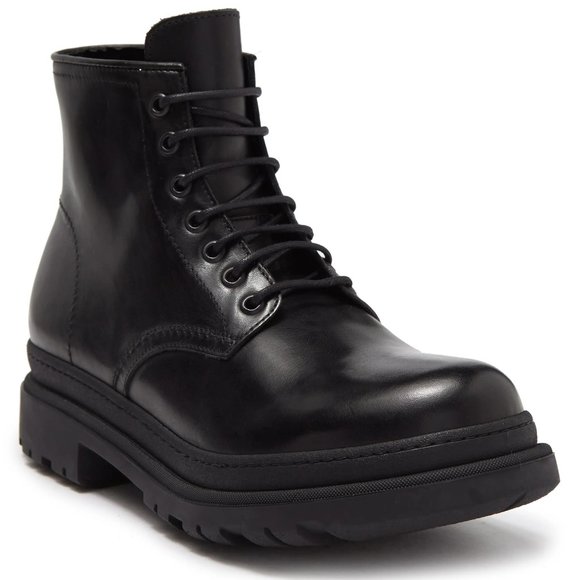 TO BOOT NEW YORK Lug Sole Leather Combat Boot Black Size 11 - Picture 1 of 10